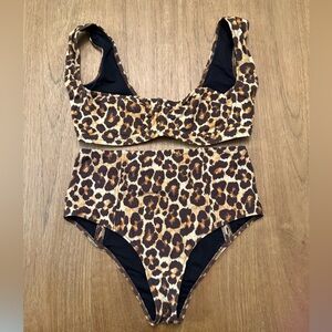 Leopard Print High Waisted Bikini Set